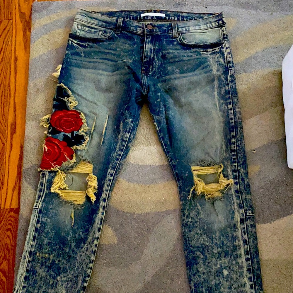 Golden denim jeans